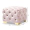 Baxton Studio Avara Pink Velvet Upholstered Gold Finished Button Tufted Ottoman 153-9373 - alternate 6